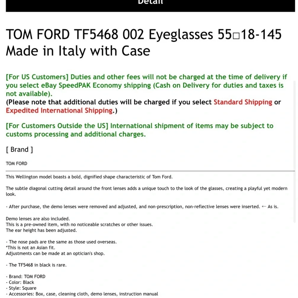 Tom Ford TF5468 Dark Havana glasses frames - Picture 9 of 9